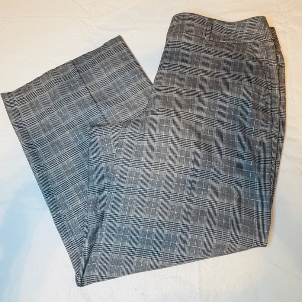 Lane Bryant Gray Plaid Trousers